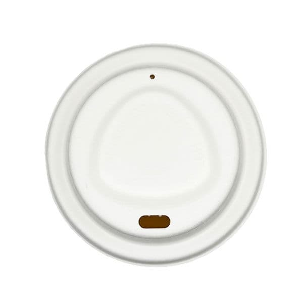 90mm Bagasse Hot Cup Lids (Fits 12/16oz)