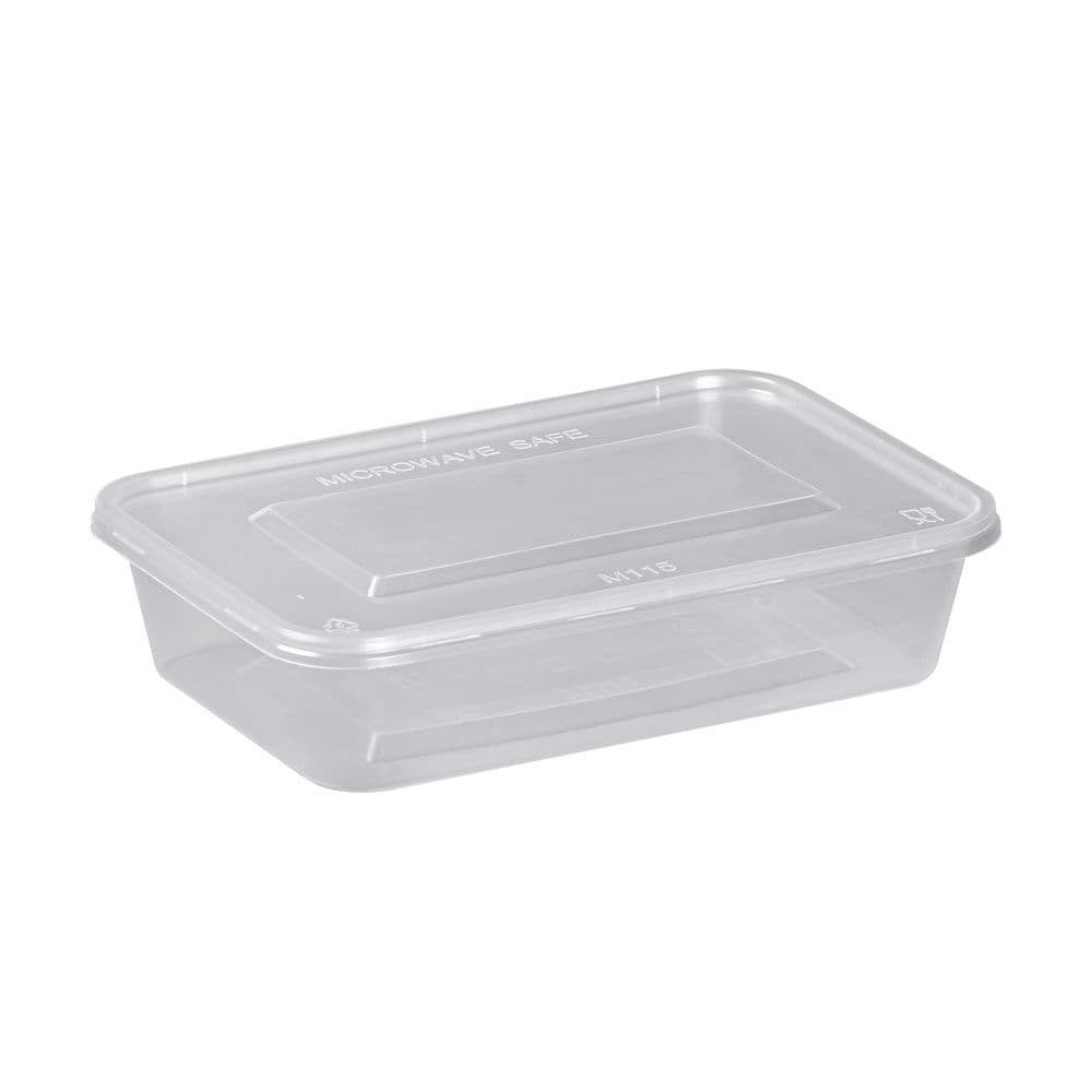 500ml Clear Microwavable Container and Lids