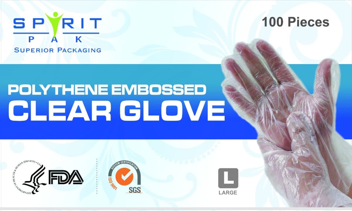 Large Poly Gloves Clear