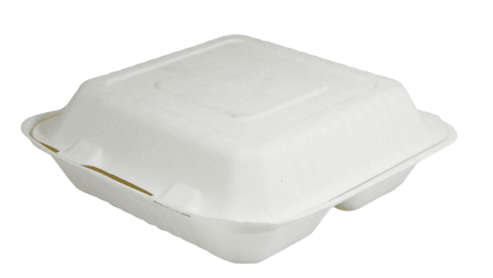 Bagasse Meal Box 3 Compartment (9x9")