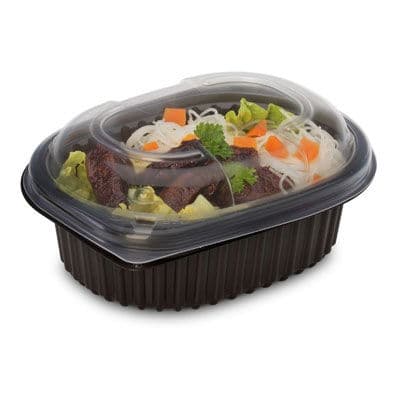 12oz Black 1-Compartment Microwaveable Containers