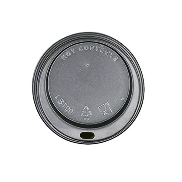 80mm Black Hot Cup Lids (Fits 8oz)