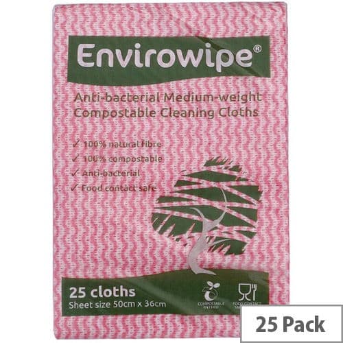 Envirowipe Plus Folded Cleaning Cloths Red