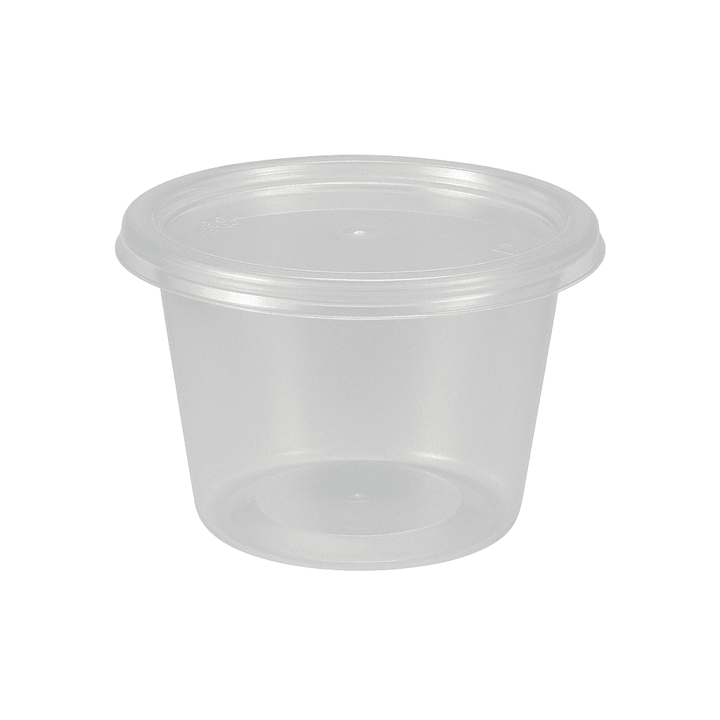 4oz Clear Microwavable Portion Pot & Lid Combo