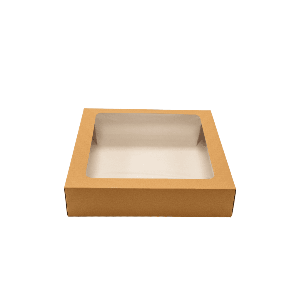 Kraft Brown Apple Tart Box with Window (9x9x2")