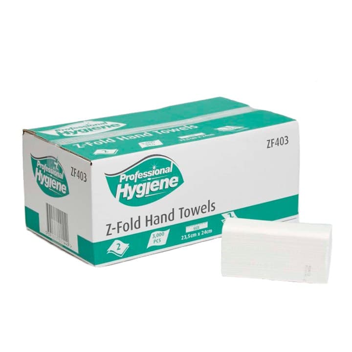 White Z-Fold Hand Towel (2ply, 23.5x24cm)