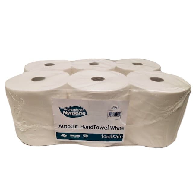 White Autocut Roll Hand Towel (2ply, 150m)