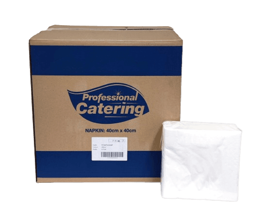 White Professional Catering Napkin 2ply 1/4 Fold (40x40cm)