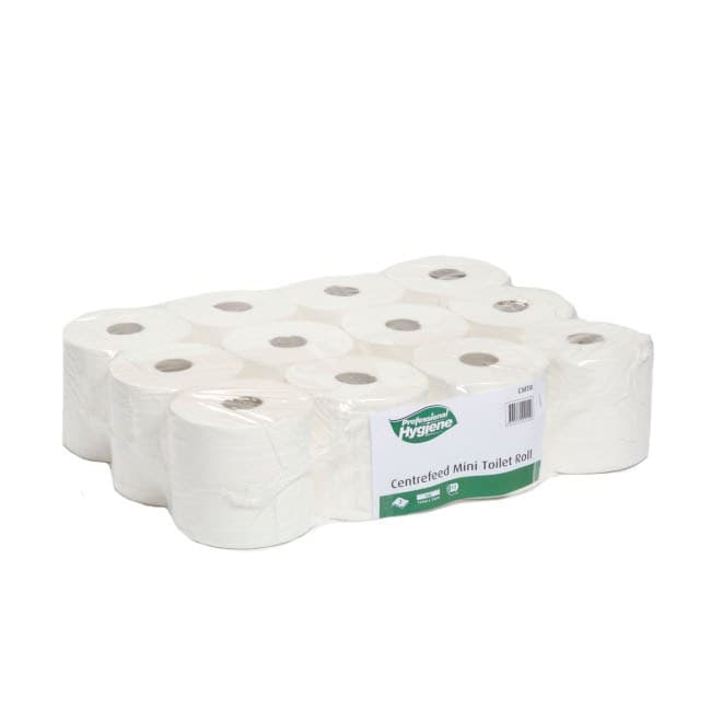Mini Centrefeed Toilet Roll 2ply (616 Sheets, 112m)