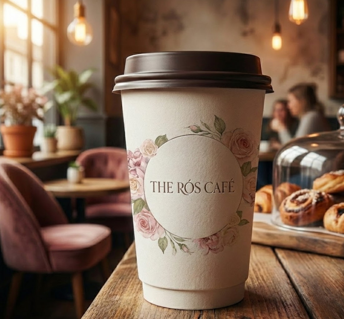 Custom printed coffee cup