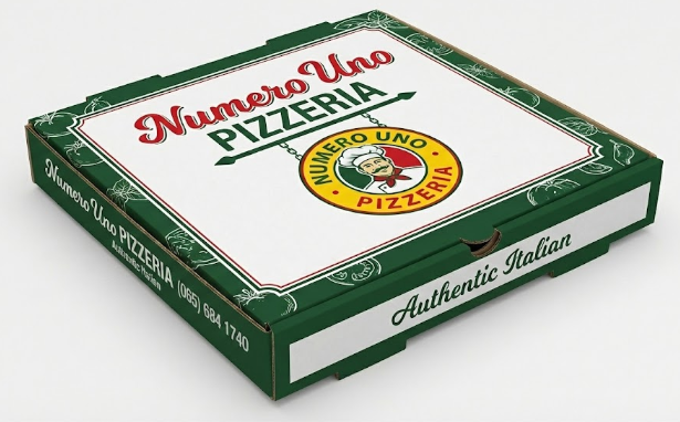 Branded pizza boxes