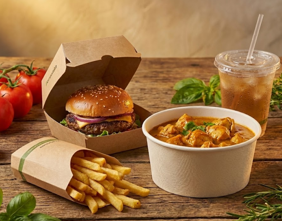 Sustainable burger box and fast food packaging